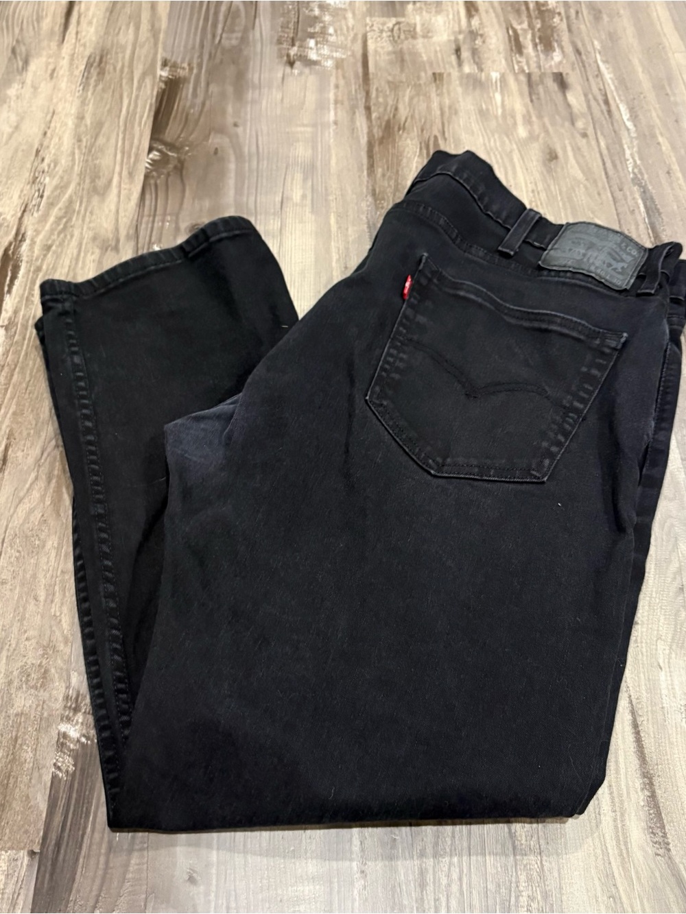 Levi’s 502 Men’s Black Denim Jeans Taper Fit SZ 40x30